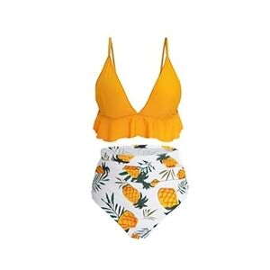 Amazon Yellow and White Pineapple Bikini